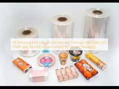 নিরাপদ প্যাকেজিংয়ের জন্য 30–200 মাইক্রন পুরুত্ব, 100–2000 মিমি প্রস্থ এবং 30–1000 মিটার দৈর্ঘ্যের PE সঙ্কোচন ফিল্ম